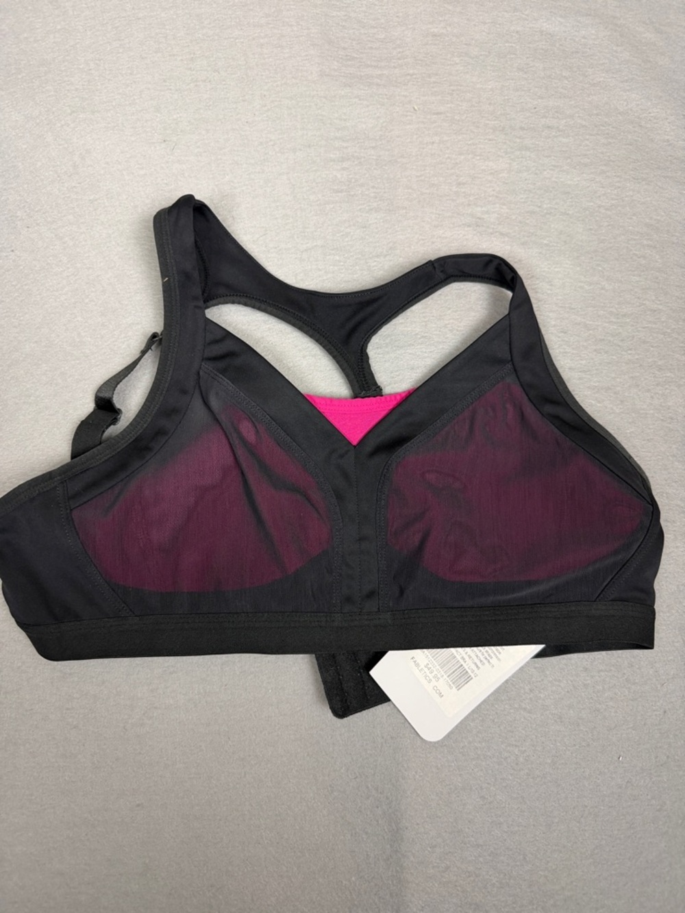 Fabletics Joliet High-Impact Bra in the Black/Graphite Large